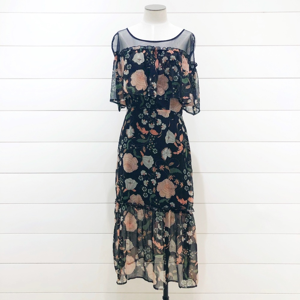 BB Dakota Floral Sheer Rella Dress Size 2